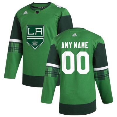 Los Angeles Kings Men's Adidas 2020 St. Patrick's Day Custom Stitched NHL Jersey Green